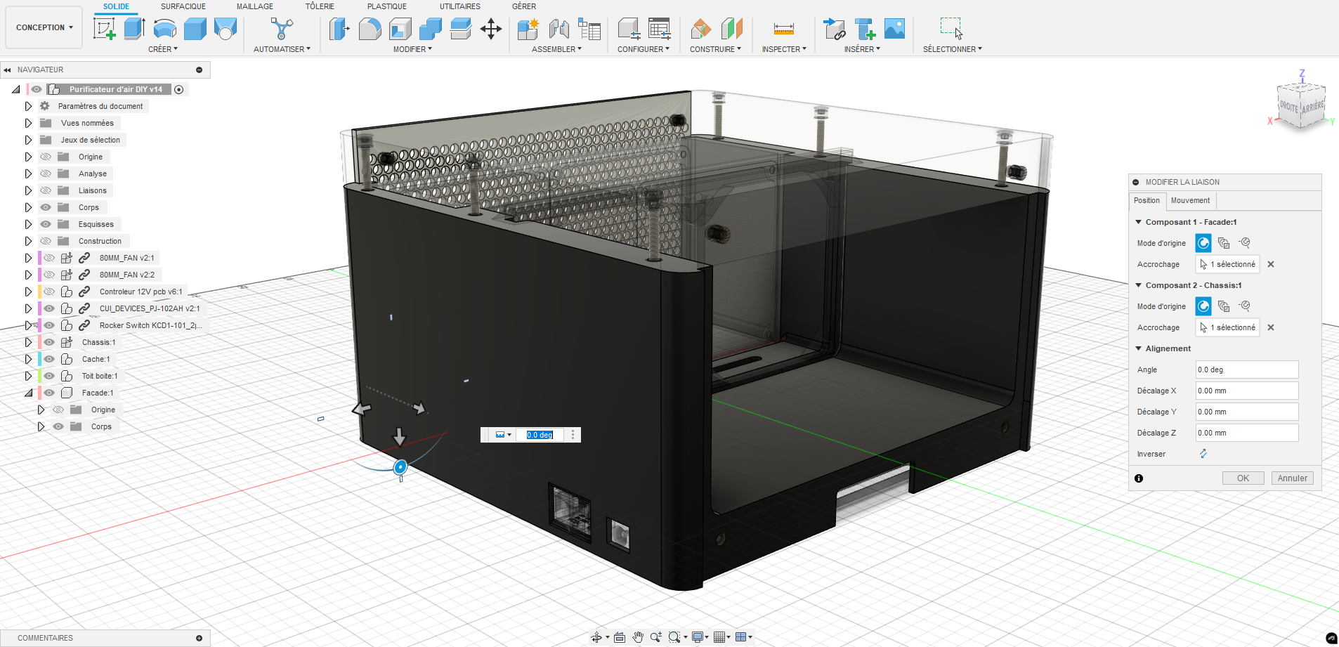 Conception 3D sur logiciel Fusion 360